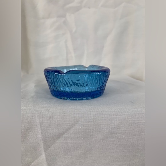 Vintage Wheaton Glass Blue Glass NULINE Individual Ashtray Sailboat - Picture 4 of 10